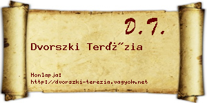 Dvorszki Terézia névjegykártya
