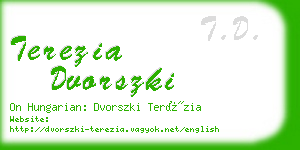 terezia dvorszki business card